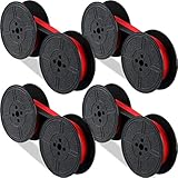 4 Pairs Universal Typewriter Ribbon Twin Spool Typewriter Ribbon Twin Spool Replacement Pack for Most Typewriter (Red, Black)