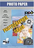 PPD 50 Sheets Inkjet Super Premium Glossy Photo Paper 8x10 68lbs 255gsm 10.5mil Microporous Professional Photographer Grade Instant Dry Fade and Water Resistant (PPD-94-50)