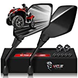 MZS ATV Mirrors Hawk-Eye Rear View Convex Universal 7/8 Handlebar Mount Compatible with Motorcycle Dirt Bike Quad Street Bike Adventure Snowmobile Jet ski Scooter Coolster Moped GY6 ATV's