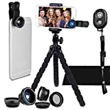Smartphone Photography Kit - Flexible Cell Phone Tripod, Bluetooth Remote Control Camera Shutter and 5in1 Lens Kit - Universal Octopus Pod - Telephoto, CPL, Fish Eye, Macro and Wide Angle Lens