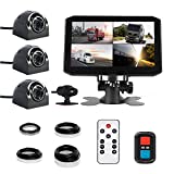 VSYSTO 4CH Dash Cam Vehicle Backup Camera 7.0'' Monitor Recording DVR Front & Sides & Rear VGA for Semi Trailer Truck Van Tractor RVs with Infrared Night Vision Lens