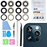 2PCS ASDAWN Back Rear Camera Lens Glass Replacement for iPhone 12 Pro Max 6.7 Inches with Pre-Installed Adhesive, Back Glass Camera Lens with Installation Manual + Repair Tool Set