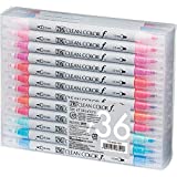 Kuretake ZIG CLEAN COLOR f 36 colors set, 0.5 mm & 1.2 mm, AP-Certified, Odourless, Xylene Free, Suitable for dark paper, Perfect for illustrating, sketching, designing and cartooning. Made in Japan