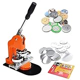 Button Maker Machine 37mm 1.5 inch Button Badge Maker Pins Punch Press Machine Aluminum Frame 100pcs Free Button Parts + Circle Cutter (37mm 1.5inch)