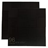 96 Pack Allxinlog Absorb the echo Acoustic Foam Panel Wedge Studio Soundproofing Wall Tiles 12' X 12' X 1' (96-BLACK)