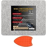 17''x13.5'' Wool Pressing Mat for Quilting, 100% Wool from New Zealand, Portable Felted Wool Ironing Mat with a Silicon Iron Rest Pad