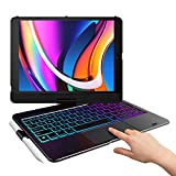 typecase Touch iPad 9th Generation Case with Keyboard (10.2', 2021), Multi-Touch Trackpad, 10 Color Backlight, 360° Rotatable, Thin & Light for 8th Gen (2020), 7th Gen (2019), Air 3, Pro 10.5 (Black)