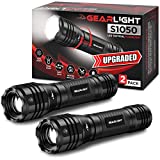 GearLight S1050 LED Flashlight Pack - 2 Bright, Zoomable Tactical Flashlights with High Lumens and 3 Modes for Everyday, Outdoor & Emergency Use - Gifts for Men & Women