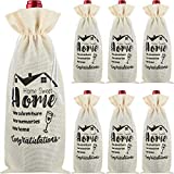 8 Pieces New Home House Wine Bag Sweet Home Drawstring Wine Bag for New House Congratulations Housewarming Presents