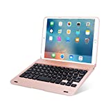 ONHI Wireless Keyboard for iPad Mini Keyboard Case, Folio Flip Smart Cover for iPad Mini 3/ iPad Mini 2/ iPad Mini 1 with Folding Stand,Silent Typing(Rose Gold)