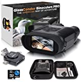 CREATIVE XP Night Vision Goggles - GlassCondor Pro - Digital Military Binoculars w/Infrared Lens, Tactical Gear for Hunting & Security, Black