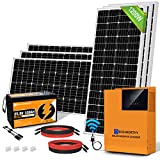 ECO-WORTHY 4.8KWH Solar Power Complete Kit 1200W 24V with Lithium Battery and Inverter for Home: 6pcs 195W Solar Panel + 1pc 25.6V 100Ah Li-Battery + 3000W MPPT Hybrid Charger Inverter