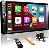 Double Din Touchscreen Radio for Bluetooth Car Stereo,Apple Car Play Radio,Car Radio with Bluetooth、Backup Camera and Apple Carplay,Touch Screen Car Stereo,7 inch Car Radio