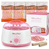 Wax Machine, Hard Wax Kit for Hair Removal MaxFlat Wax Pot at Home Waxing Kit for Women with 4 Bag Rose Hard Wax Beans 14.1oz, 20 Wax Applicator Sticks for Full Body Brazilian, Armpit, Eyebrow, Armpit, Bikini, Leg Waxing Kit