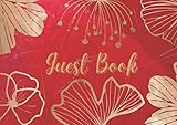 Wedding Guest Book Gold And Red: Guest Book For Wedding Red. Guest Book For Wedding Reception.