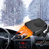 200W Car Fan Heater,2 in 1 Heating & Cooling Fan Portable Electric Heater Fan with Cigarette Lighter Plug 360 Degree Rotary Windscreen Defogger (12V)
