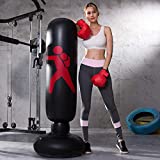 Inflatable Free Standing Punching Bag, Heavy Training Bag, Adults Teenage Fitness Sport Stress Relief Boxing Target (Black)