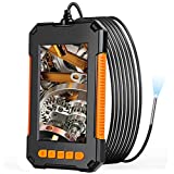 Industrial Endoscope Camera, 3.9mm Borescope Inspection Camera 4.3'' Screen 1080P HD Snake Camera with Light, Semi-Rigid Cable, 32G TF Card for Car, Engine, Pipe Checking (3.9mm, 6.5Ft)