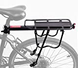 Bike Luggage Rack Rear Adjustable Bicycle Touring Carrier with Fender Board Frame-Mounted for Heavier Top Side Loads