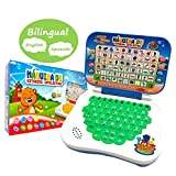ZeenKind Bilingual Spanish English Learning Small Laptop Toy for Kids, Toddlers, Boys and Girls | Computer for Aphabet ABC, Numbers, Words, Spelling, Maths, Music