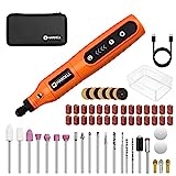 HARDELL Mini Cordless Rotary Tool, 5-Speed and USB Charging Rotary Tool Kit with 55 Accessories, Multi-Purpose 3.7V Power Rotary Tool for Sanding, Polishing, Drilling, Etching, Engraving, DIY Crafts