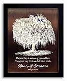 8x10 Framed Art Print - 9 Year Anniversary Personalized Family Willow Tree Gift Faux Bronze - With Solid Wood Frame & Gift Wrapping LTC-P1380