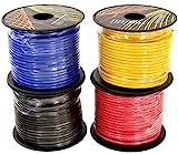 14 Gauge 4 Color Pack in 100 ft Roll (400 Feet Total) Copper Clad Aluminum CCA Low Voltage Primary Wire for Automotive Harness Car Audio Video Wiring. Also in 10 Color Combo