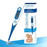 Oral Thermometer for Adults and Babies – Digital Thermometer, Safe Flexible Head, 10 Second Response, Fever Indicator and Fever Alarm, Memory Function - Premium Mercury-Free Thermometer for Home