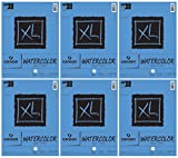 6-Pack Bundle - Canson XL Series Watercolor Textured Paper Pad for Paint, Pencil, Ink, Charcoal, Pastel, and Acrylic, Fold Over, 140 Pound, 9 x 12 Inch, 30 Sheets