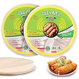 2 packs Tanisa Spring Roll Rice Paper Wrapper for Deep Fried (22cm, Round, 12 Oz/pack) - Cha gio