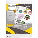 Mr-Label White Matte Printable Vinyl Sticker Paper - Waterproof Full Letter Sheet Label – for Inkjet/Laser Printer - for Home Business|DIY Stickers(25 sheets/25 Labels)