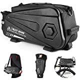 West Biking Bike Rear Seat Bag - Bicycle Trunk Pannier Bag, 8.6L Capacity Waterproof Bike Carrier Backseat Bag, Double Water Resistant Zipper, Cycling Back Seat Cargo Pouch with Shoulder/Hand Strap & Rain Cover