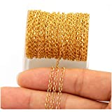 33FT Gold Silver Twisted Cable Chains Stainless Steel Necklace Jewelry Chains Extender Chains Link Bulk for Jewelry Makings