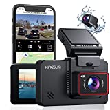 Kingslim D4 4K Dual Dash Cam with Built-in WiFi GPS, Front 4K/2.5K Rear 1080P Dual Dash Camera for Cars, 3' IPS Touchscreen 170° FOV Dashboard Camera with Sony Starvis Sensor, Support 256GB Max