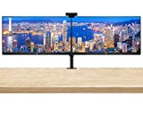 HP P224 21.5 Inch FHD LED-Backlit LCD IPS Anti-Glare Monitor (HDMI, VGA, DisplayPort) 2-Pack Bundle with PW313 Full HD 1080p Live Streamer Webcam and Desk Mount Clamp Dual Monitor Stand