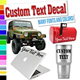 Custom Decal Text Name Sticker Compatible with Tumbler Cup, Laptop, Phones, Boats, Helmets, Hardhats, Signs, Bottles, Cars and Vehicles (Glitter Colors Available)