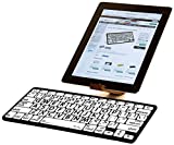 Logickeyboard XL Print American English Bluetooth Mini Keyboard, Black on White # LKBU-LPBW-BTON-US