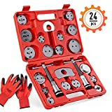Orion Motor Tech 24pcs Disc Brake Caliper Tool Kit, Heavy Duty Brake Piston Caliper Compression Tool Set and Wind Back Tool Kit for Brake Pad Replacement Reset, Fits American, European, Japanese Autos