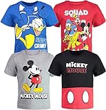Disney Mickey Mouse Donald Duck Goofy Pluto Toddler Boys 4 Pack Graphic T-Shirts 2T