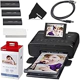 Canon SELPHY CP1300 Wireless Portable Photo Printer with Color Ink & 108 Paper Sheets Set, USB Cable & Cleaning Cloth - Inkjet Laser 4x6 Label, Air Print app, LCD Screen, 1-Year Warranty