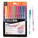 SAKURA Gelly Roll Moonlight 10 Gel Pens - Bold Point Ink Pen for Journaling, Art, or Drawing - Assorted Bright Ink - Bold Line - 10 Pack