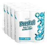 Amazon Brand - Presto! Mega Roll Toilet Paper, Ultra-Soft, 6 Count (Pack of 4), 24 Family Mega Rolls = 120 regular rolls