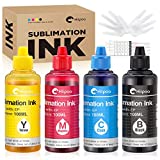 Hiipoo Sublimation Ink Refilled Bottles Work with WF7710 ET2760 ET2720 ET2803 ET2800 ET15000 C88 C88+ Inkjet Printer Heat Press Transfer on Mugs Plates T-Shirts Pillows Phone Case