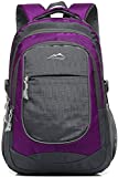 Backpack Bookbag for School College Student Sturdy Travel Business Hiking Fit Laptop Up to 15.6 Inch Multi Compartment Gifts for Men Women Night Light Reflective (Purple A)