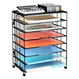 Univivi Office Desk Organizer, 7-Tier Mesh Letter Trays , File Paper Tray Organizer / Screws Free design ,Black