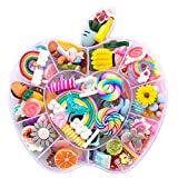 WINTING Not for croc,100pcs Slime Charms,Plastic Flatback Charms and Containers Mixed Candy Cake Sweets Resin Cabochons for DIY Crafts, Scrapbooking, Jewelry Making(mix)