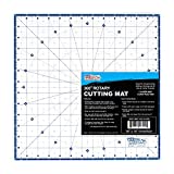 U.S. Art Supply 13.5' x 13.5' Rotary WHITE/BLUE High Contrast Professional Self Healing 7-Layer Durable Non-Slip PVC Cutting Mat Great for Scrapbooking, Quilting, Sewing and all Arts & Crafts Projects