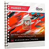 Marker Pad | Spiral Sketchbook with Thick Bleedproof Smooth Coated Art Paper, 120 GSM 80 LBS | Sketching, Coloring, Lettering, Drawing Pad for Pigment & Alcohol Markers | 8.11 x 8.5 Inch, 50 Sheets