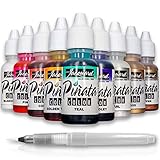 Jacquard Pinata Alcohol Ink Exciter Pack - Made in USA - Overtones with 9 Colors - 1/2 Ounce Bottles - Bundled with Moshify Blending Pen