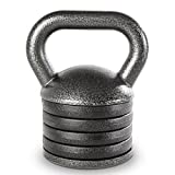 Apex Adjustable Heavy-Duty Exercise Kettlebell Weight Set Strength Training and Weightlifting Equipment for Home Gyms APKB-5009, Grey